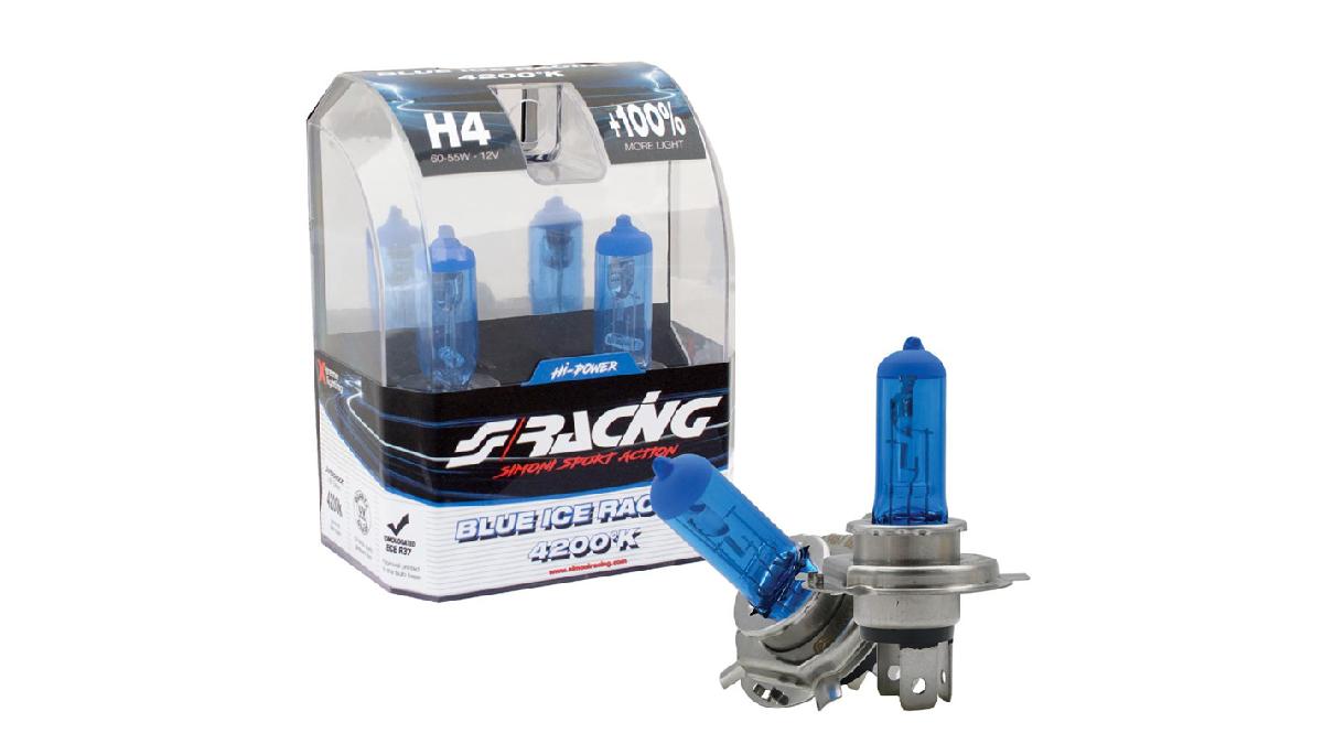 Simoni+Racing+Ampoules+Halog%C3%A8ne+%27Blue+Ice+Racing%27+H4+%284200K%29+12V%2F60-55W%2C+set+de+2+pi%C3%A8ces+ECE-R37